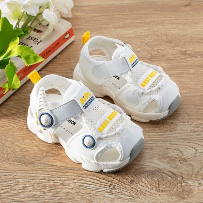 Baby Boy/Girl Duck Print Closed Toe Sandals - Beige