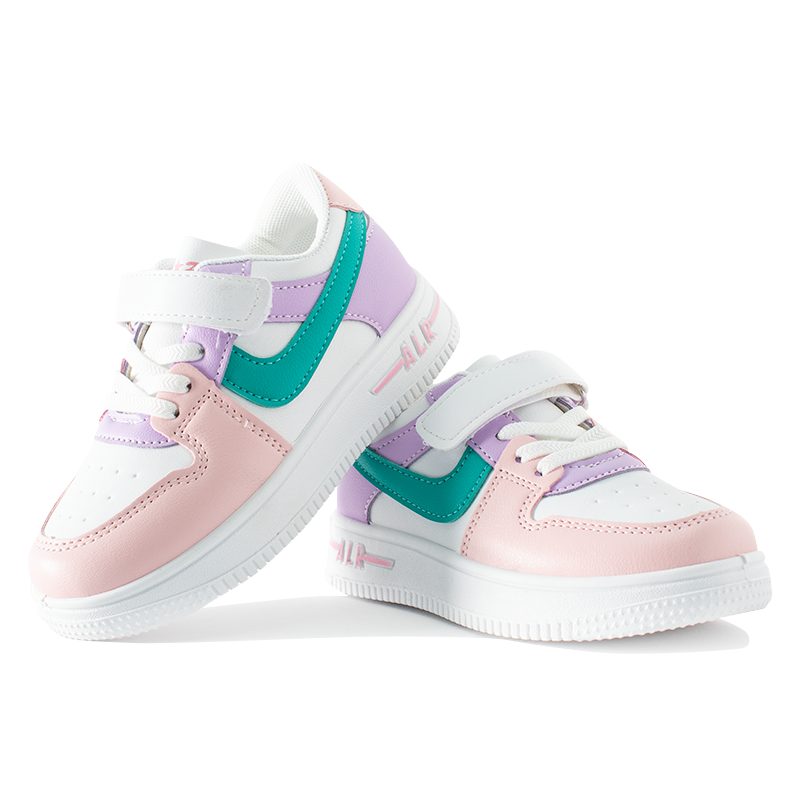 Kid Girl Colorblock Velcro Closure Sneakers - Pink 1 Kid Girl Colorblock Velcro Closure Sneakers - Pink