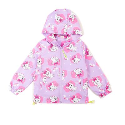 Baby Girl Kitty Print Summer Windbreaker Jackets - Lavender