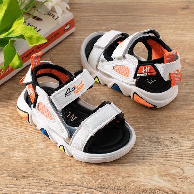 Baby Boy/Girl Colorblock Velcro Closure Sandals - White