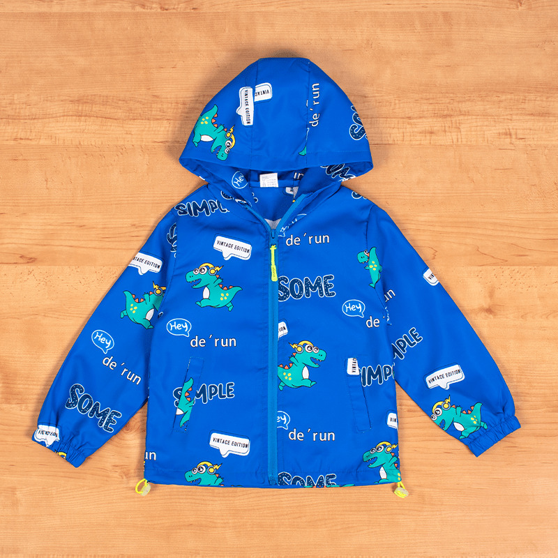 Baby Boy/Girl Dino Print Summer Windbreaker Jackets - Blue