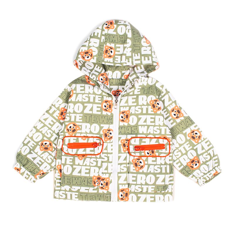 Baby Boy/Girl Tiger & Letter Print Summer Windbreaker Jackets - Green
