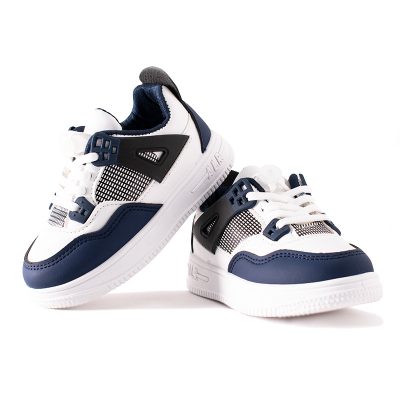 Kids Unisex Colorblock Lace Up Sneakers - Dark Blue