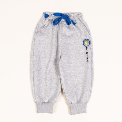 Baby/Toddler Boy Smiley Print Elasticized Joggers Pants - Heather Grey