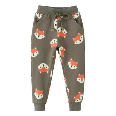 fox print cedar brown trouser