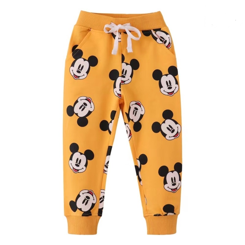 mickey print yellow trouser