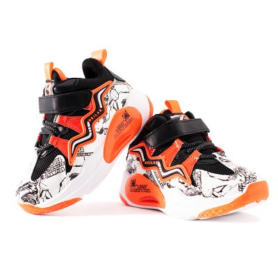 Kid Boy Colorblock Velcro Closure Sports Shoes - Orange