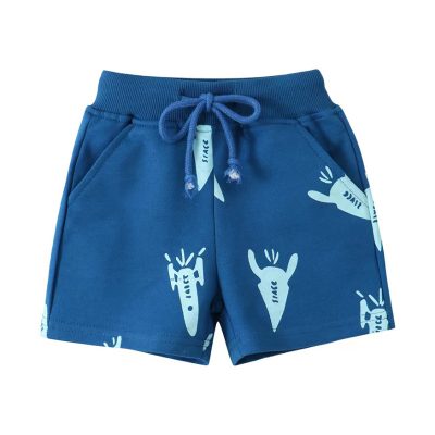 Baby/Toddler Boy Carrot Print Elasticized 100% Cotton Shorts - Blue