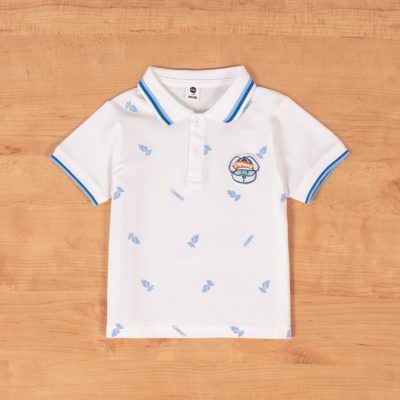 Baby/Toddler Boy Carrot Print Collar Neck T-Shirt - White