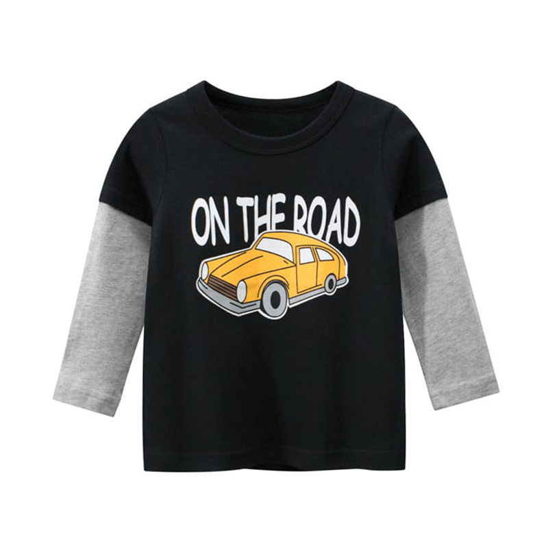 Toddler/Kid Boy Car Print Long-Sleeve Tee - Black