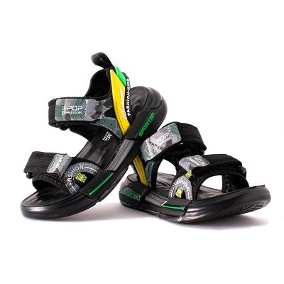 Kid Boy Camouflage Print Velcro Closure Summer Sandals - Green