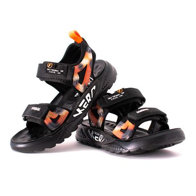 Kid Boy Colorblock Velcro Closure Sporty Summer Sandals - Red