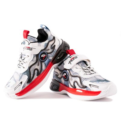 Kids Colorblock Velcro Closure Mesh Sneakers - Red