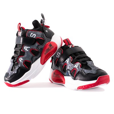 Kid Boy Colorblock Velcro Closure Sports Shoes - Red