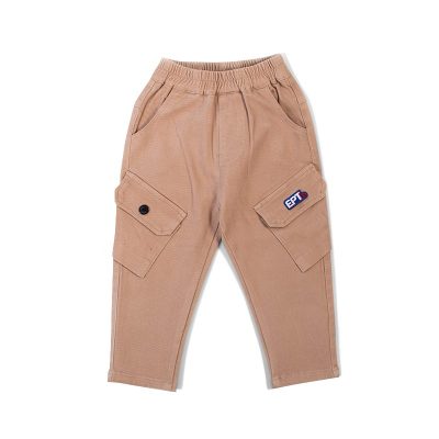 Baby/Toddler Boy Pocket Design Cotton Pants - Beige