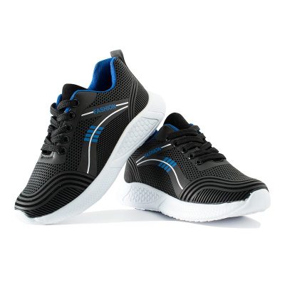 Kids Lace Up Colorblock Sneakers - Black/Blue