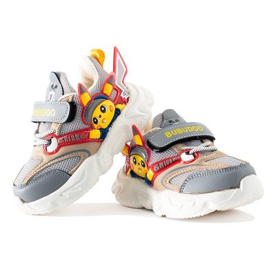 Baby Boy/Girl Pikachu Print Velcro Closure Sneakers - Grey