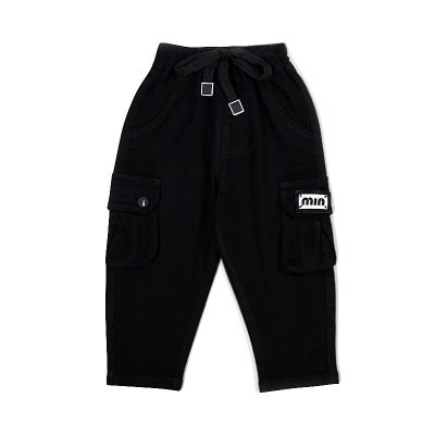 Baby/Toddler Boy Cotton Cargo Box Pants - Black