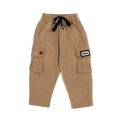 Baby/Toddler Boy Cotton Cargo Box Pants - Khaki