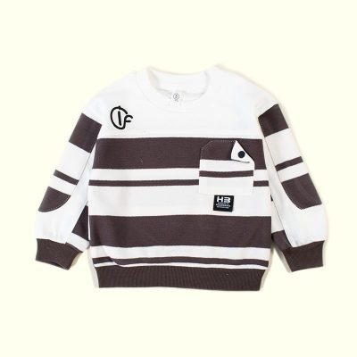 Baby Boy Colorblock Summer Pullover Sweatshirt - Grey/White