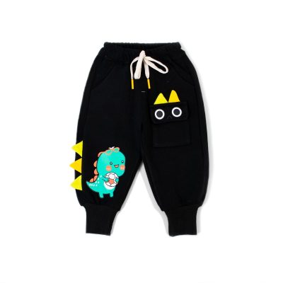 Baby/Toddler Boy Dino Print Elasticized Joggers Pants - Black