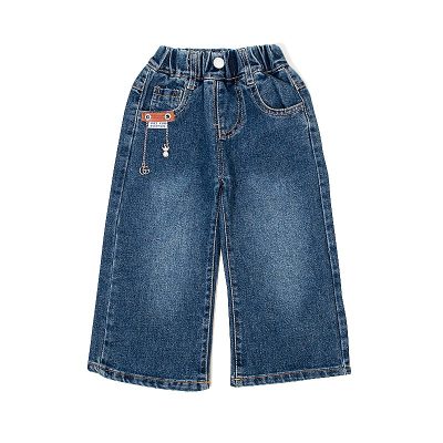 Baby Girl Wide Legs Denim Pants - Blue