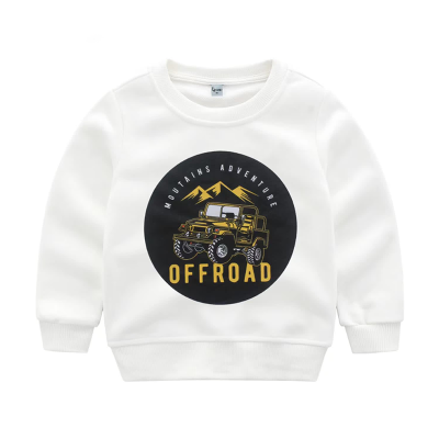 Baby Boy OFF ROAD Print Full Sleeve Pullover Sweatshirt - White