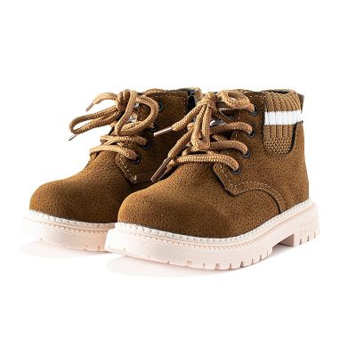Baby Boy/Girl Ankle Length Side Zipper Lace Up Boots - Brown