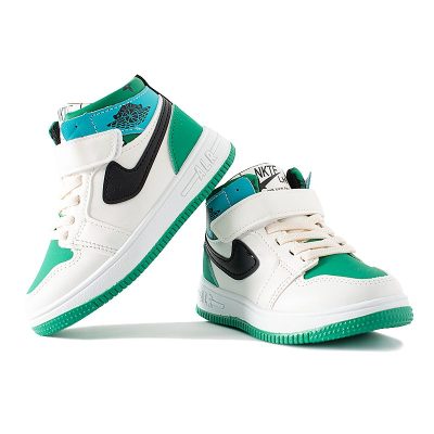 Kid Boy Colorblock Mid Ankle Velcro Closure Sneakers - Green