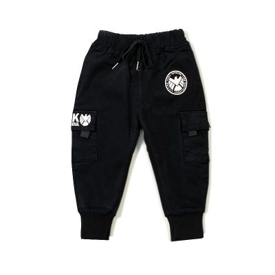Baby Boy Pocket Design Elasticized Fleece Jogger Pants - Black