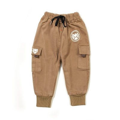 Baby Boy Pocket Design Elasticized Fleece Jogger Pants - Brown