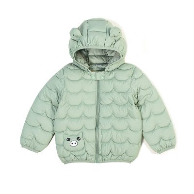 Baby Boy/Girl Pig Print Lightweight Down Padding Jacket - Green