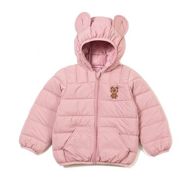 Baby Girl Ear Hooded Lightweight Down Padding Jacket - Pink