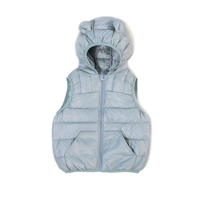 Baby Boy/Girl Lightweight Sleeveless Hooded Down Jacket - Silver