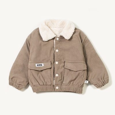 Baby/Toddler Boy Sherpa Fleece Lined Corduroy Jackets - Grey