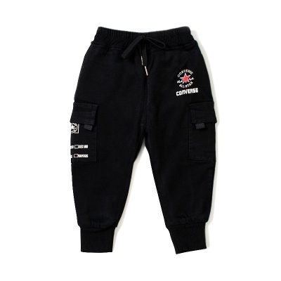 Baby Boy Converse Print Elasticized Fleece Jogger Pants - Black