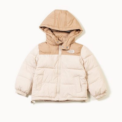 Baby Boy/Girl Colorblock Lightweight Down Padding Jackets - Beige/Brown