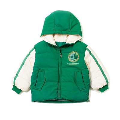 Baby Boy/Girl Colorblock Lightweight Thick Down Jackets - Green