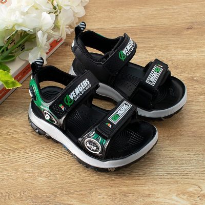 Kids Avengers Print Outdoor Light Weight Summer Sports Sandals - Green