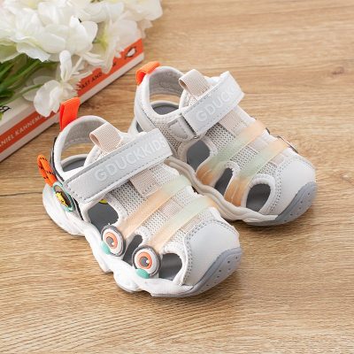Baby Boy/Girl Duck Print Close Toe Summer Sandals - Beige